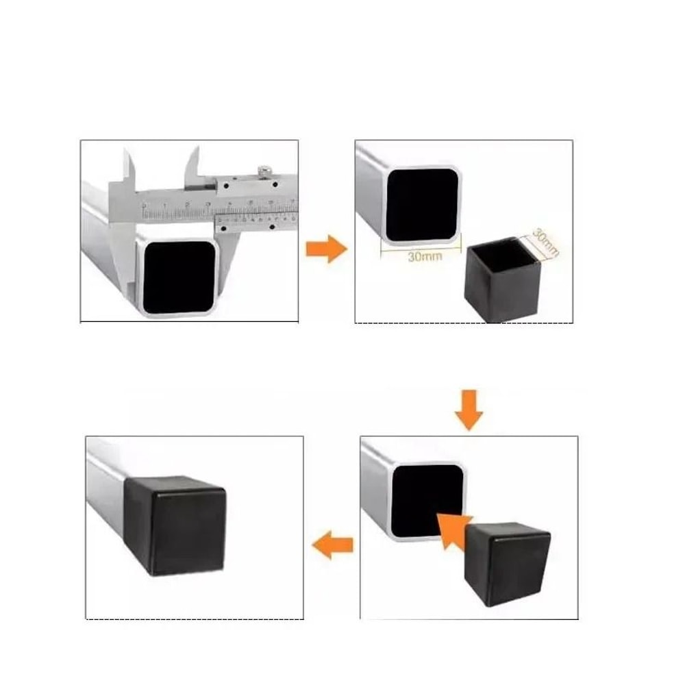 Non Slip Chair Leg Caps Rubber Square Furniture Floor Protectors 2