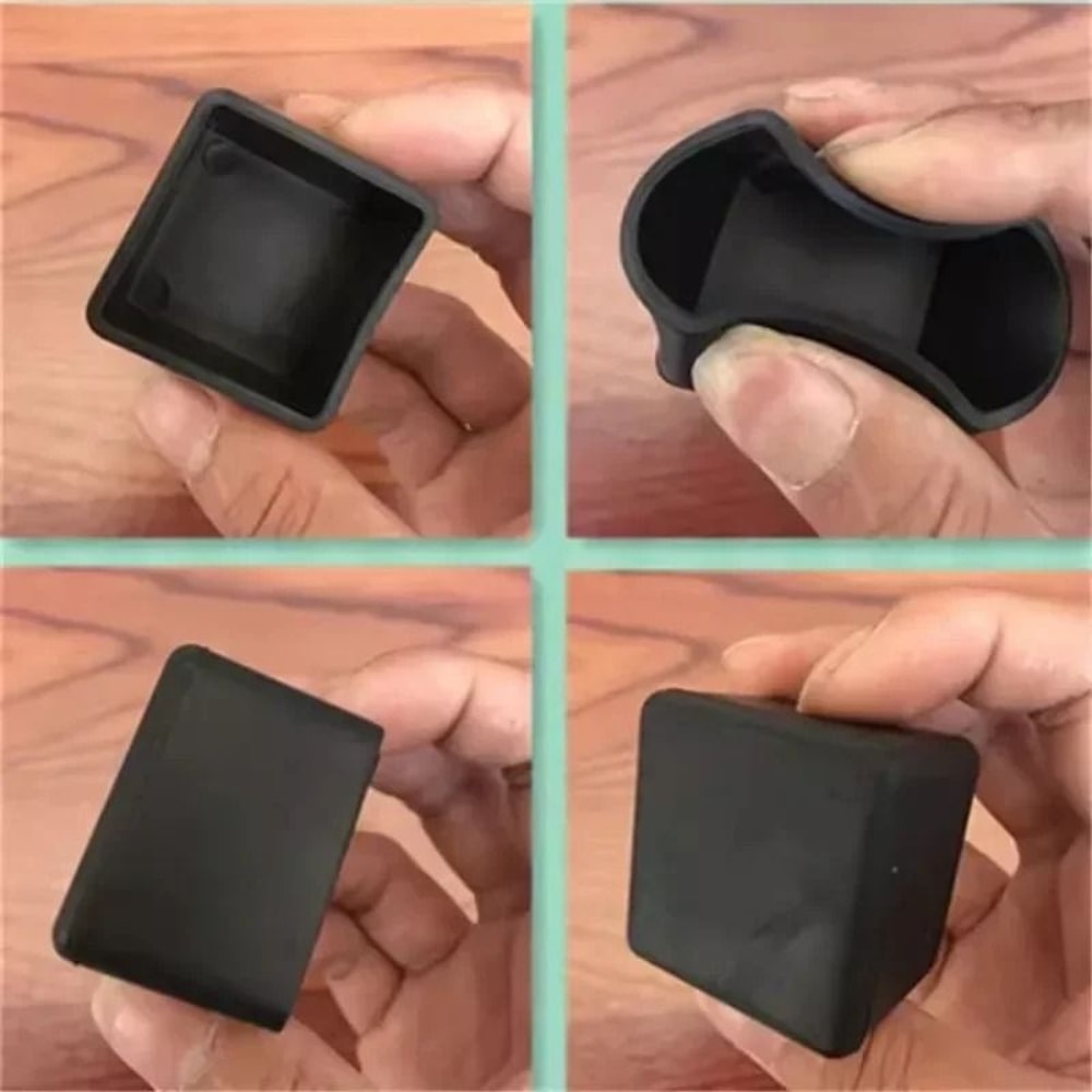 Non Slip Chair Leg Caps Rubber Square Furniture Floor Protectors 4