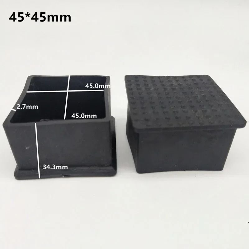 Non Slip Chair Leg Caps Rubber Square Furniture Floor Protectors 15
