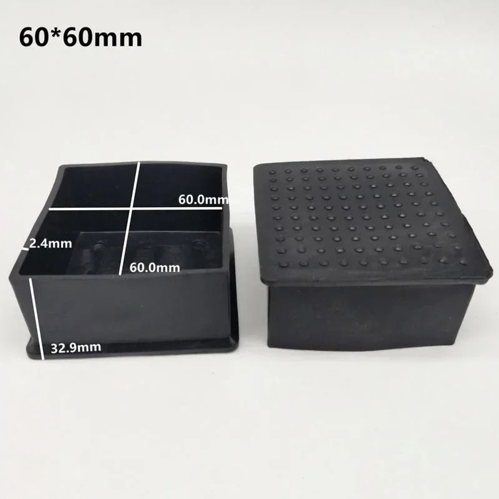 Non Slip Chair Leg Caps Rubber Square Furniture Floor Protectors 17