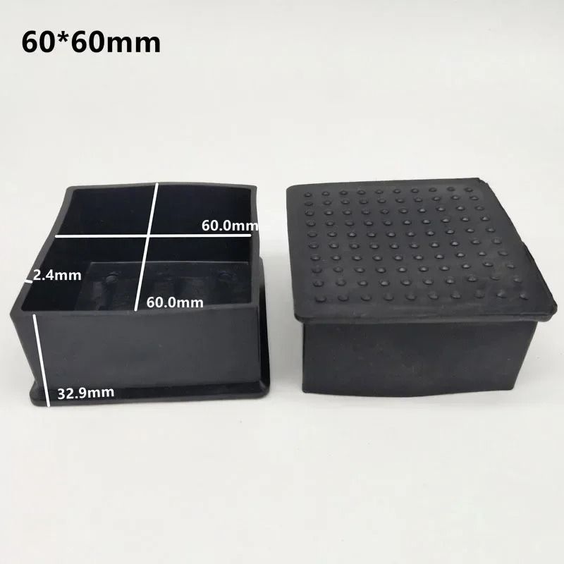 Non Slip Chair Leg Caps Rubber Square Furniture Floor Protectors 17