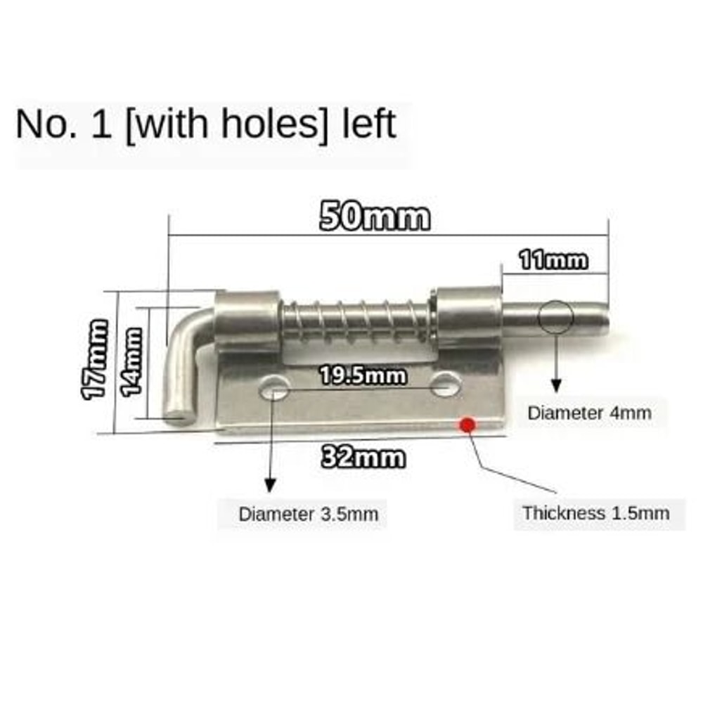 Stainless Steel Spring Loaded Barrel Bolt Door Latch 7