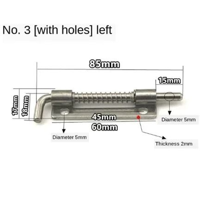 Stainless Steel Spring Loaded Barrel Bolt Door Latch 16