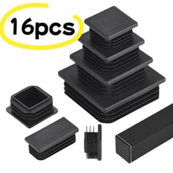 plastic square tube end caps for chair legs and furniture pipes 16 pcs