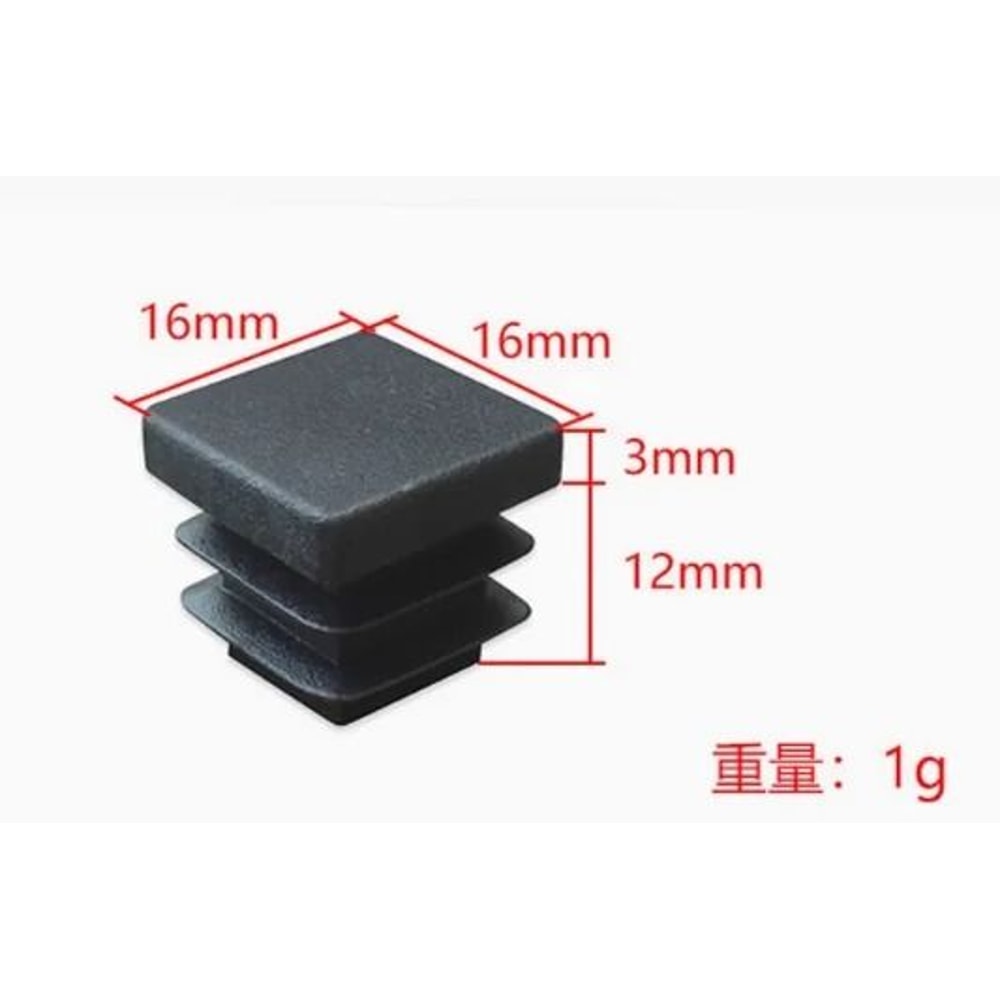 Plastic Square Tube End Caps For Chair Legs And Furniture Pipes 16 PCS 16