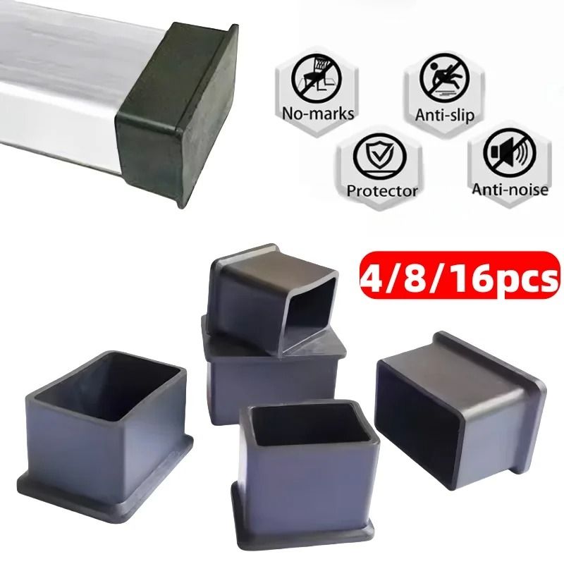 PVC Chair Leg Caps Furniture Feet Covers Floor Protector Pads Set 0