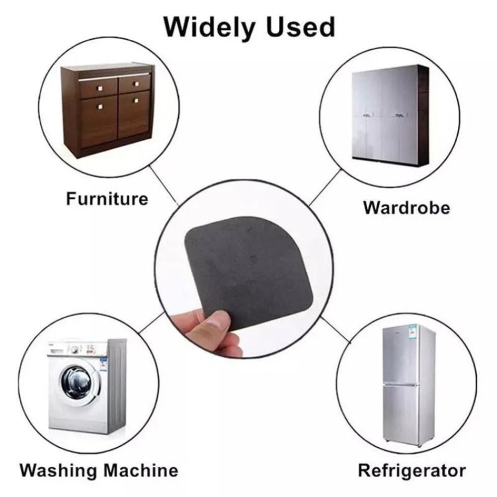 Anti Vibration Washing Machine Pads Non Slip Shock Absorbing Feet Mats Set 3