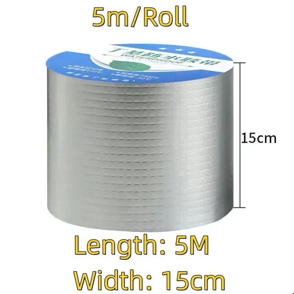 Aluminum Foil Butyl Rubber Waterproof Tape For Roof Pipe And Wall Repairs 10