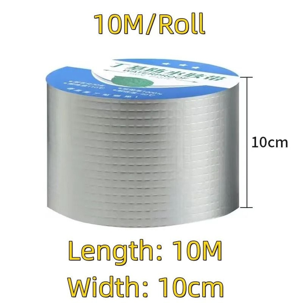 Aluminum Foil Butyl Rubber Waterproof Tape For Roof Pipe And Wall Repairs 13