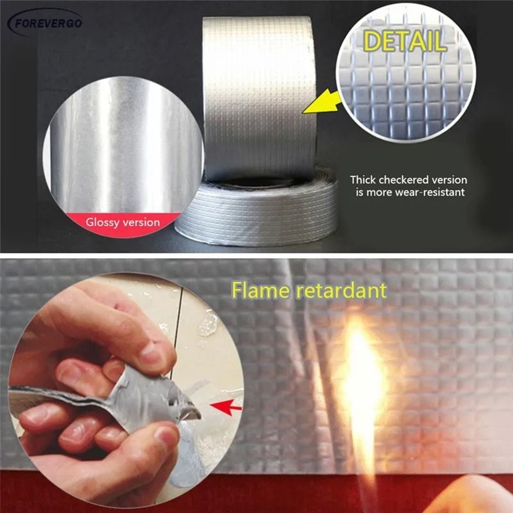 Aluminum Foil Butyl Rubber Waterproof Tape For Roof Pipe And Wall Repairs 3