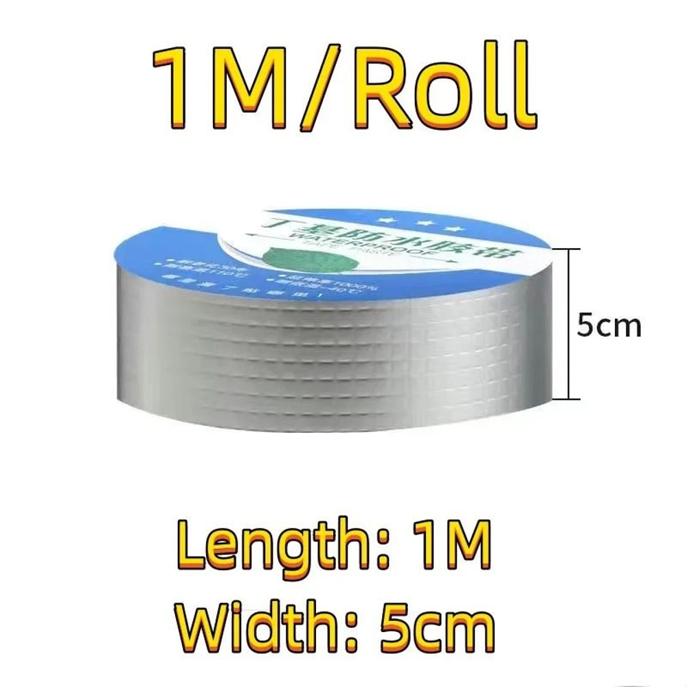 Aluminum Foil Butyl Rubber Waterproof Tape For Roof Pipe And Wall Repairs 6