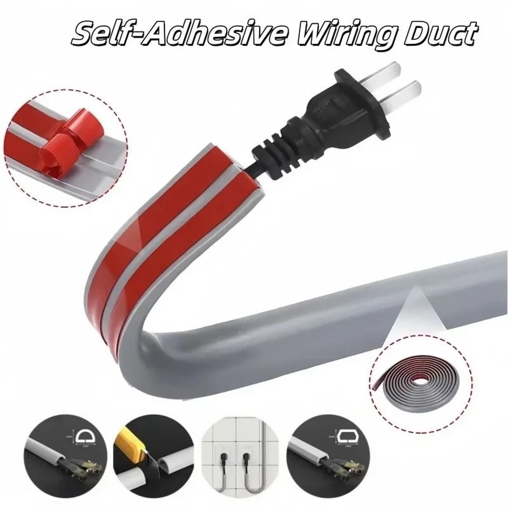 PVC Floor Cord Cover Cable Protector Self Adhesive Electrical Cable Hider 0