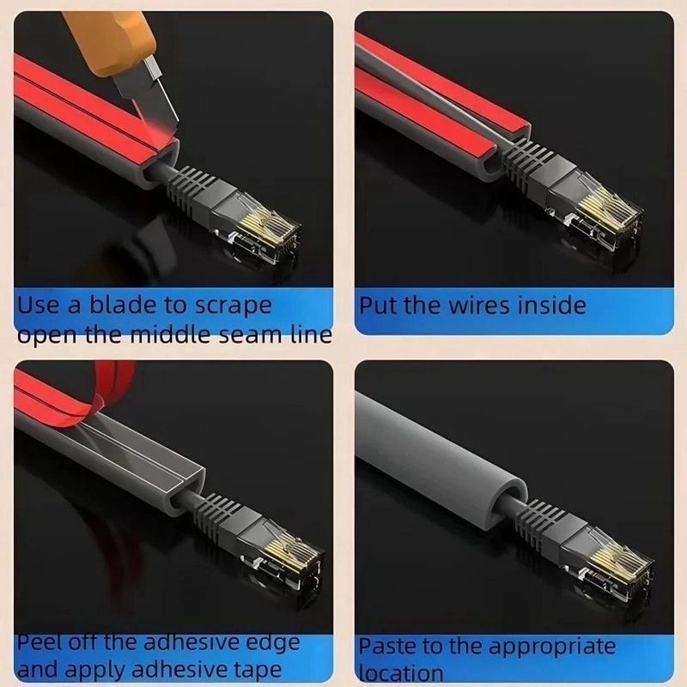 PVC Floor Cord Cover Cable Protector Self Adhesive Electrical Cable Hider 5