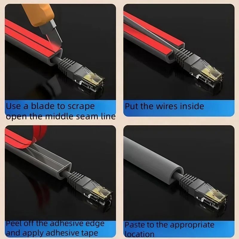 PVC Floor Cord Cover Cable Protector Self Adhesive Electrical Cable Hider 5