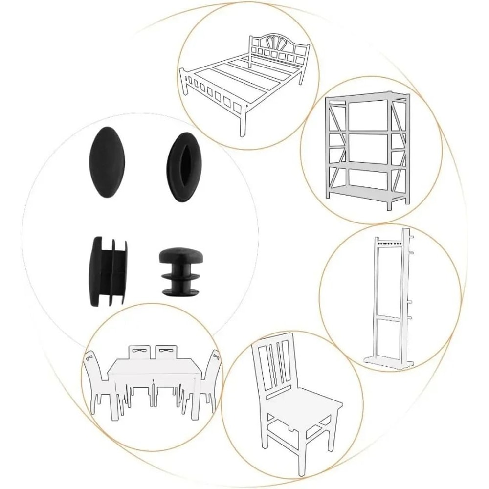 Plastic Chair Leg End Caps Furniture Feet Covers Floor Protector Set 2