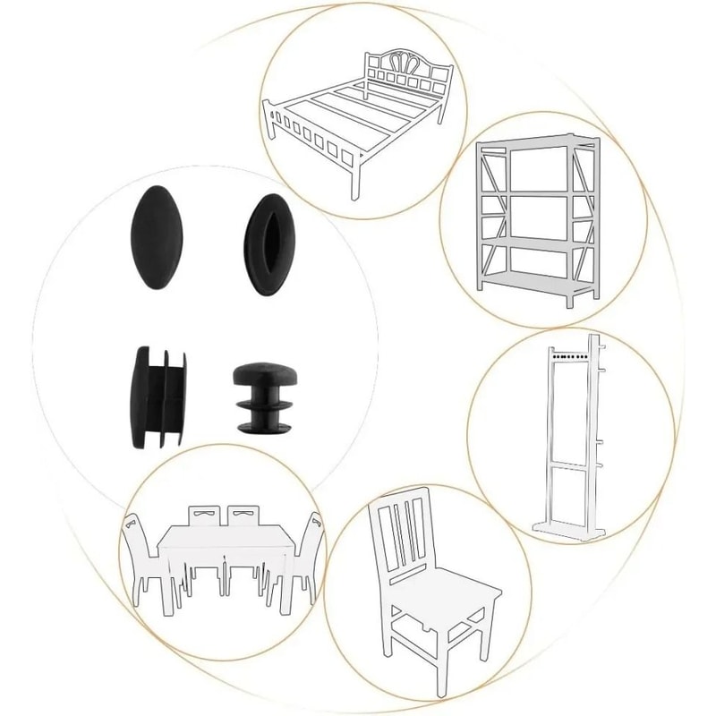 Plastic Chair Leg End Caps Furniture Feet Covers Floor Protector Set 2