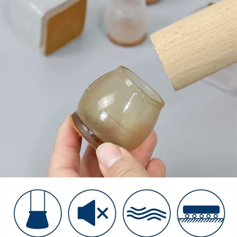 Silicone Chair And Table Leg Caps Floor Protector Pads Set 1