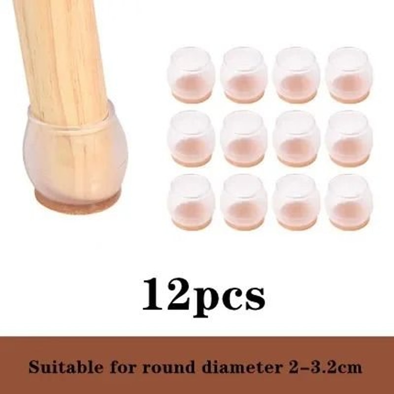 Silicone Chair And Table Leg Caps Floor Protector Pads Set 6