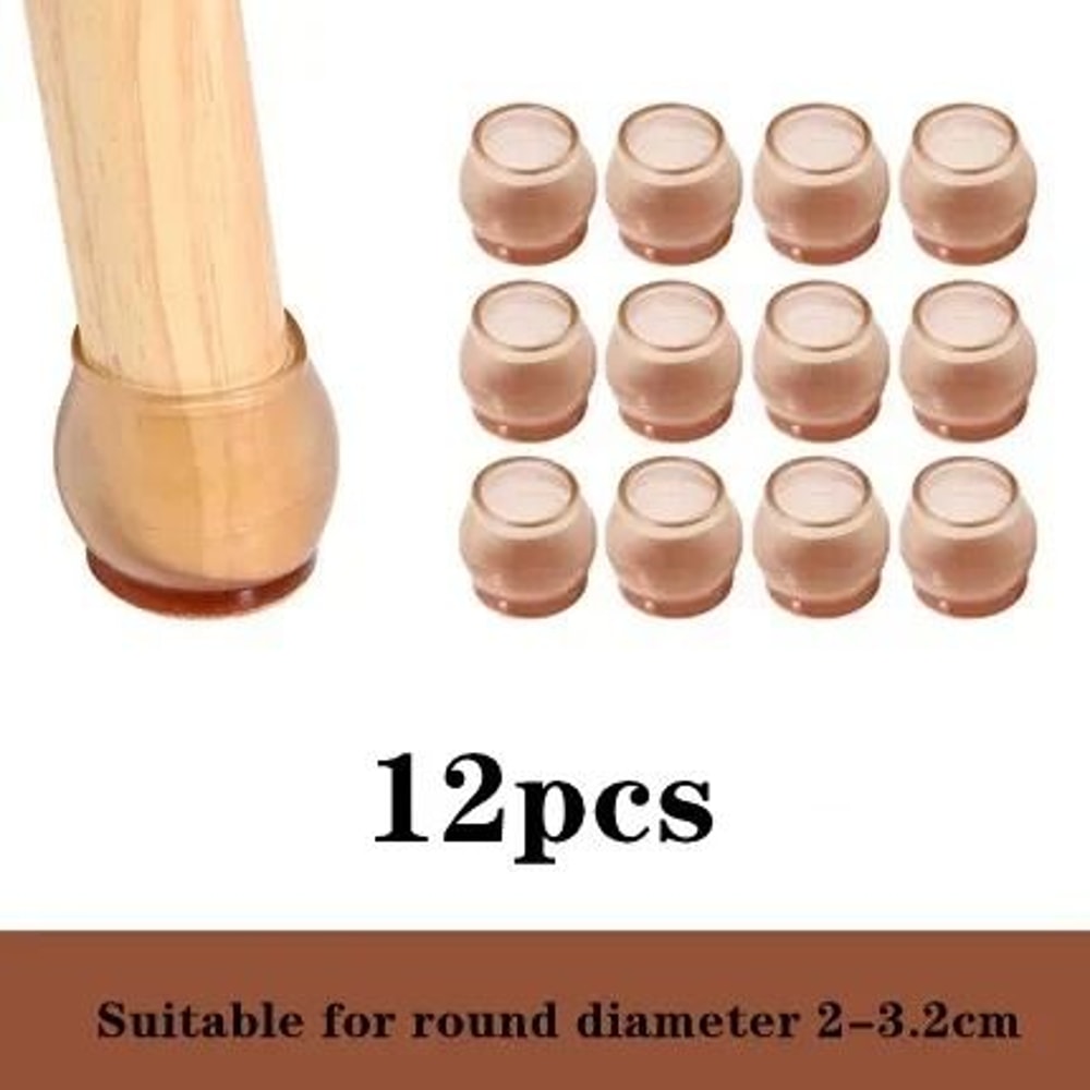Silicone Chair And Table Leg Caps Floor Protector Pads Set 8