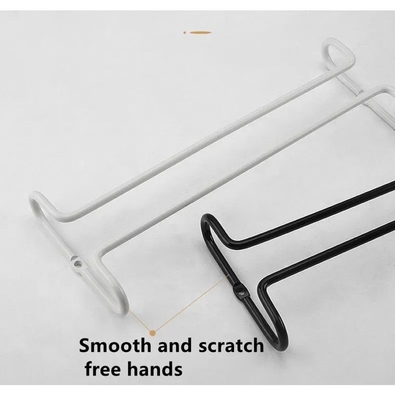 Under Cabinet Wine Glass Holder Iron Stemware Hanging Rack Organizer 2