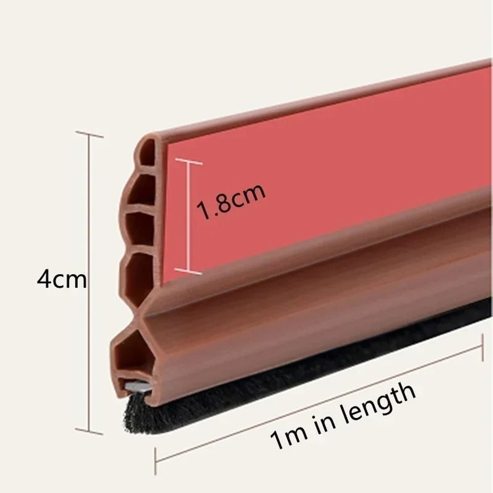 Silicone Door Bottom Seal Strip With Brush Draft Blocker 5
