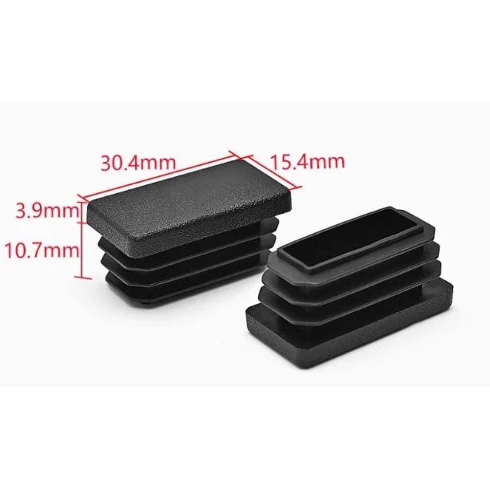 Black Square Pipe Plug Furniture Leg End Caps Anti Slip Floor Protectors Set 10