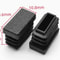 Black Square Pipe Plug Furniture Leg End Caps Anti Slip Floor Protectors Set 6
