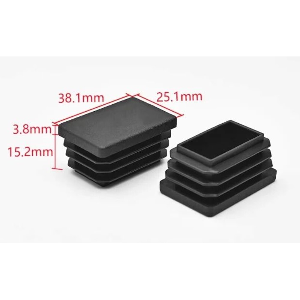 Black Square Pipe Plug Furniture Leg End Caps Anti Slip Floor Protectors Set 12