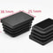 Black Square Pipe Plug Furniture Leg End Caps Anti Slip Floor Protectors Set 12