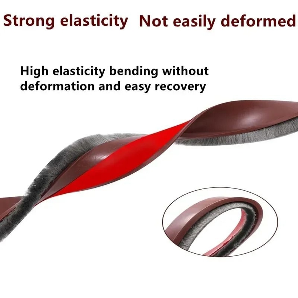 Silicone Door Bottom Seal Strip With Brush Draft Stopper 3