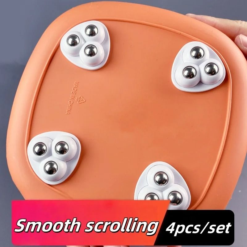 Self Adhesive Furniture Casters Universal Ball Wheels Silent Rotation Set 0