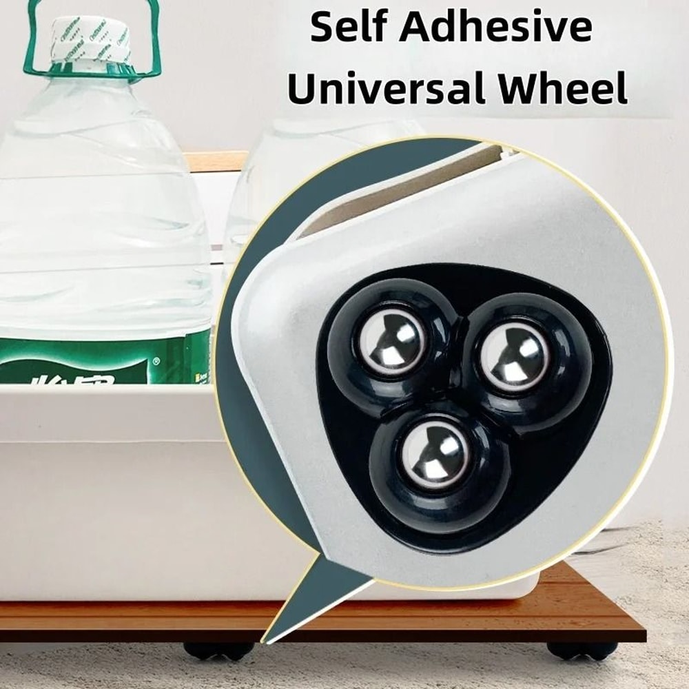 Self Adhesive Furniture Casters Universal Ball Wheels Silent Rotation Set 3