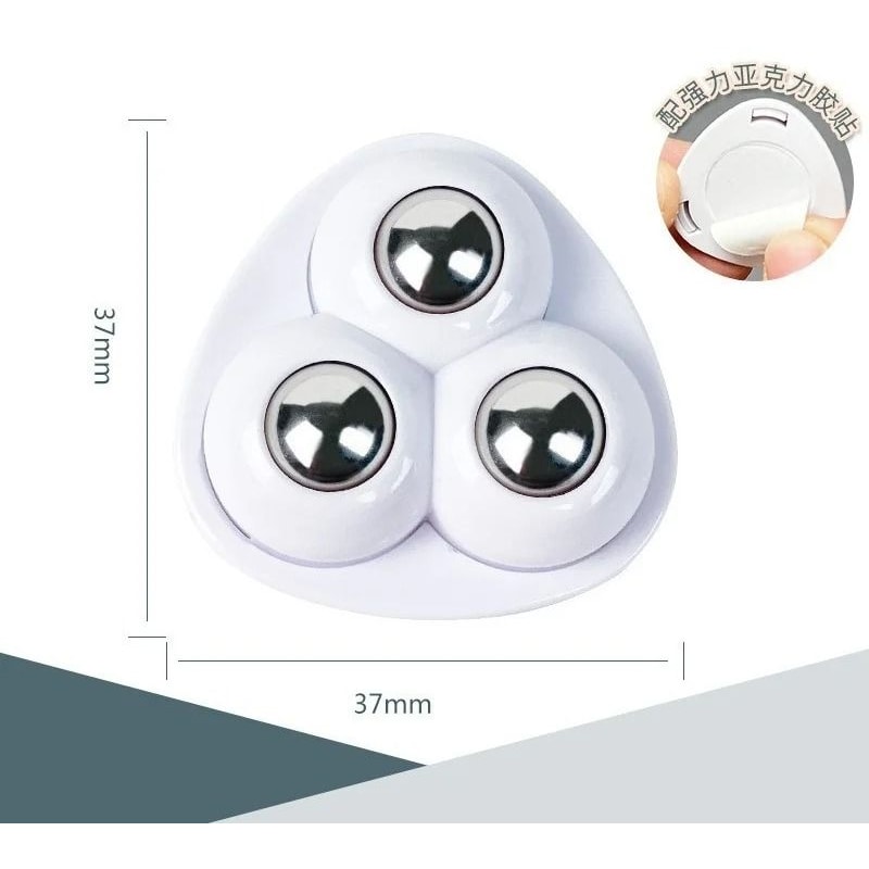 Self Adhesive Furniture Casters Universal Ball Wheels Silent Rotation Set 6