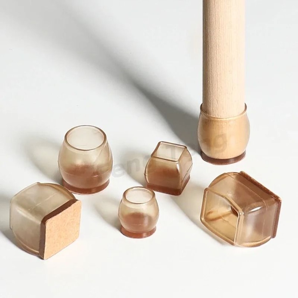 Silicone Chair And Sofa Leg Covers Non Slip Floor Protector Pads Set 1