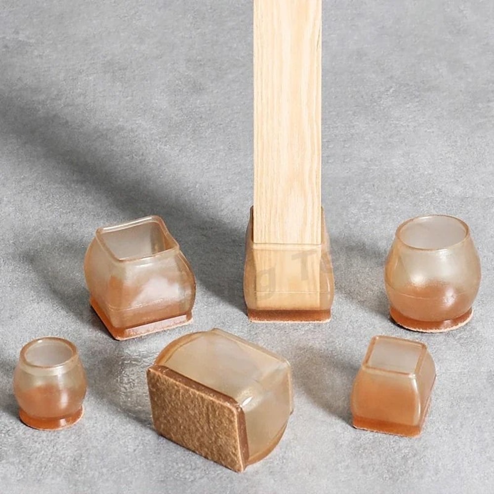 Silicone Chair And Sofa Leg Covers Non Slip Floor Protector Pads Set 4