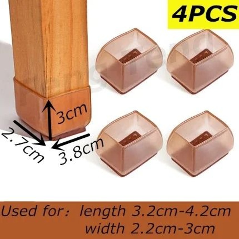 Silicone Chair And Sofa Leg Covers Non Slip Floor Protector Pads Set 8