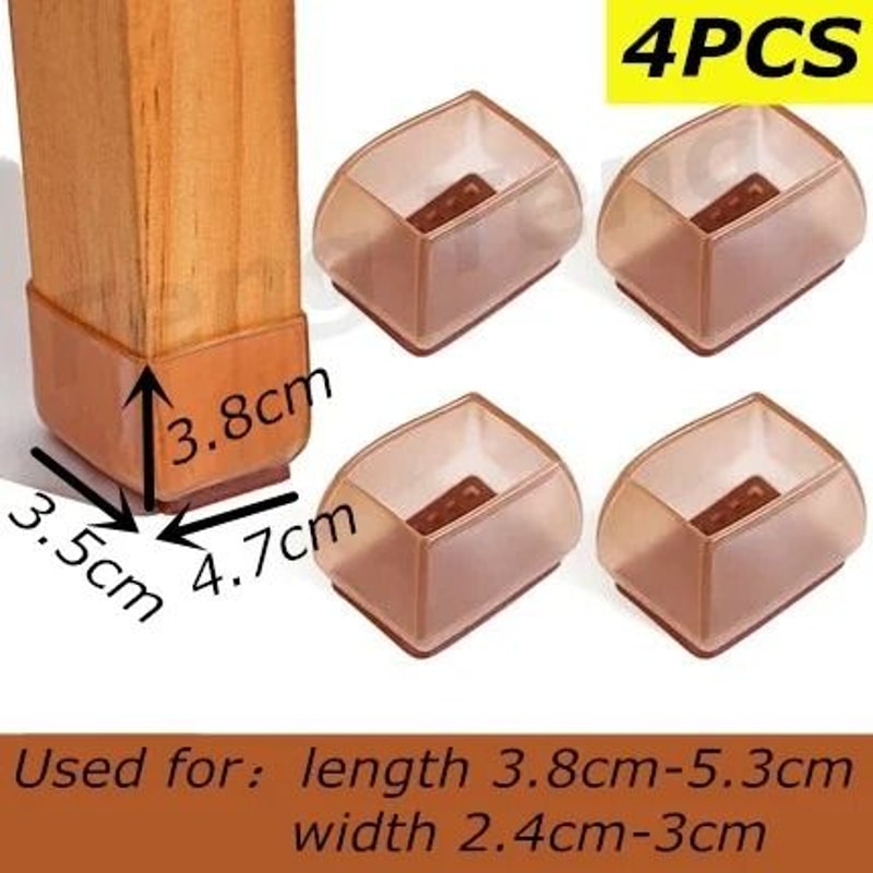 Silicone Chair And Sofa Leg Covers Non Slip Floor Protector Pads Set 9