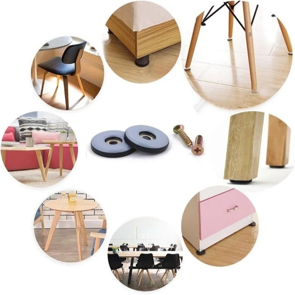 PTFE Furniture Glides Heavy Duty Screw In Floor Protector Pads Set 1