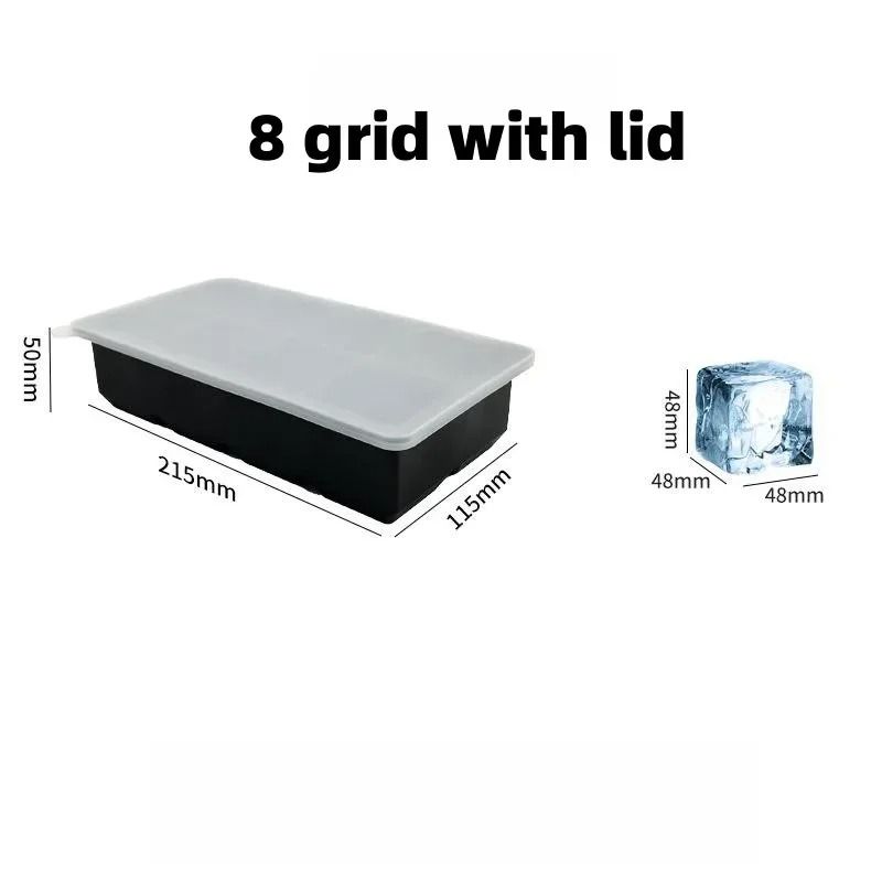 Large Silicone Ice Cube Tray Mold For Jumbo Square Ice Cubes 11