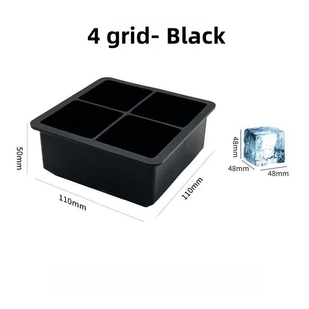 Large Silicone Ice Cube Tray Mold For Jumbo Square Ice Cubes 6