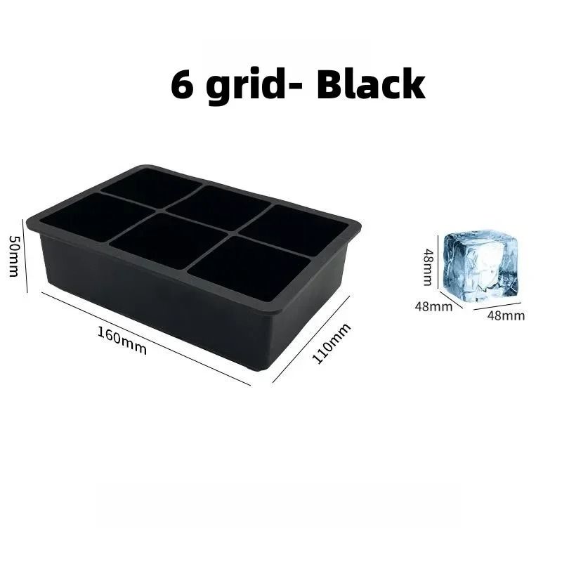 Large Silicone Ice Cube Tray Mold For Jumbo Square Ice Cubes 8