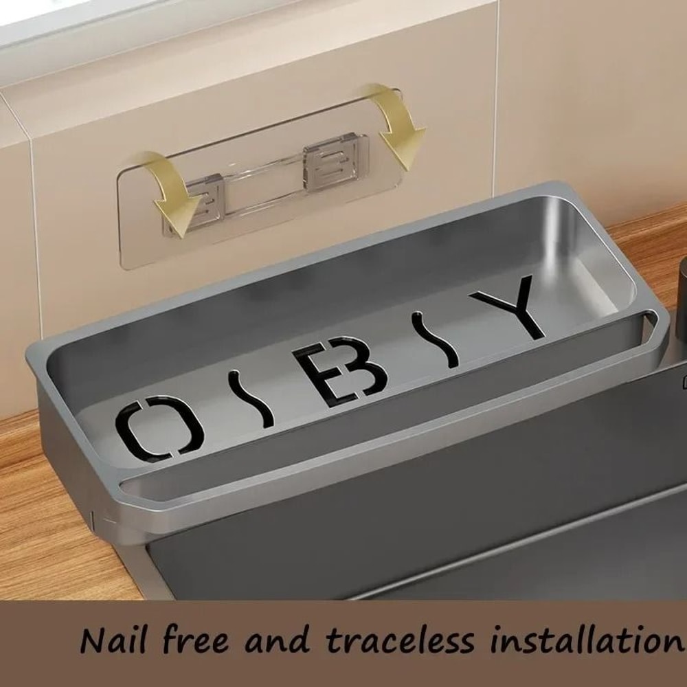 Kitchen Sink Drain Rack Self Draining Organizer Sponge And Soap Holder 1