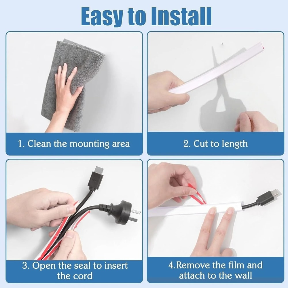 Flexible Self Adhesive Cable Cover Cord Hider For Floors And Walls 5