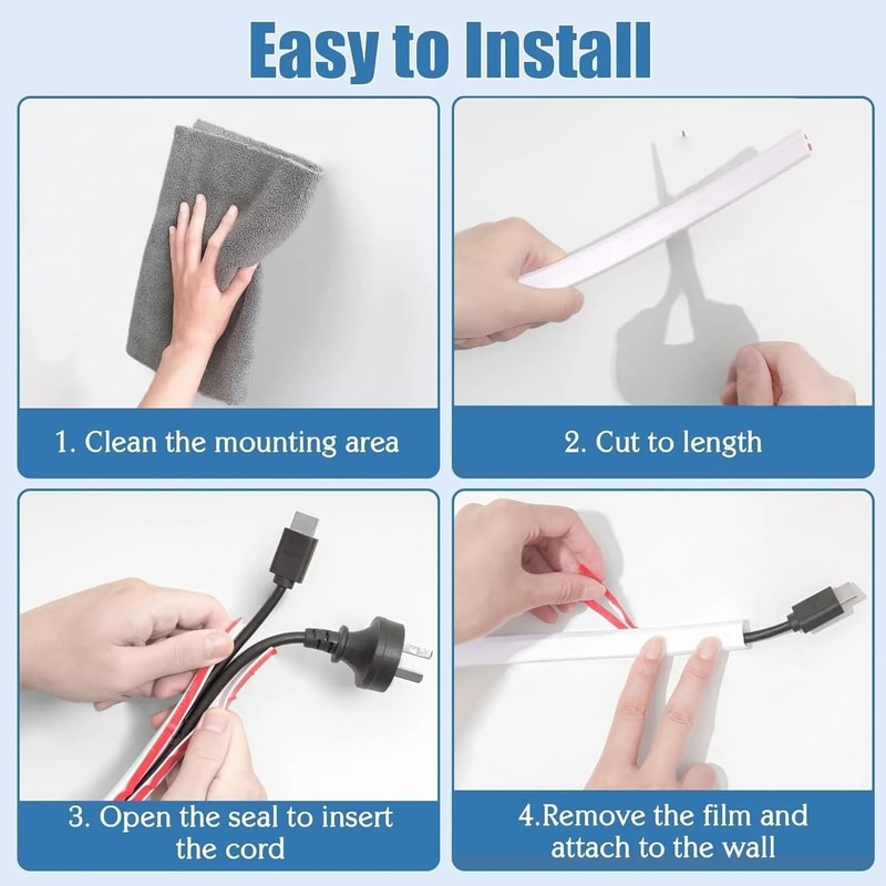 Flexible Self Adhesive Cable Cover Cord Hider For Floors And Walls 5