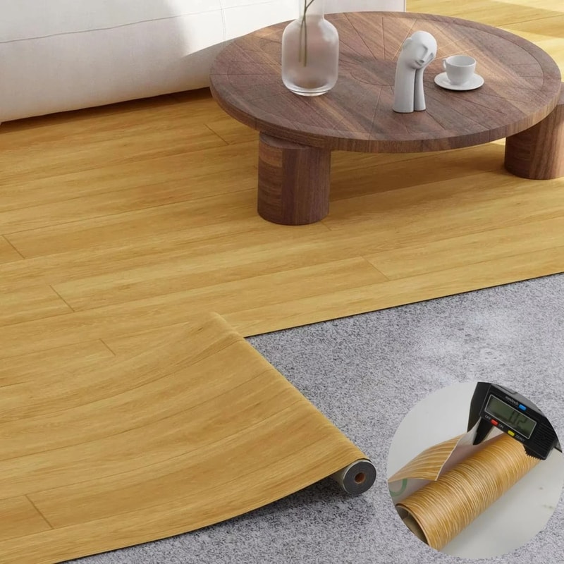 Wide Peel And Stick Wood Grain Vinyl Flooring Roll 0