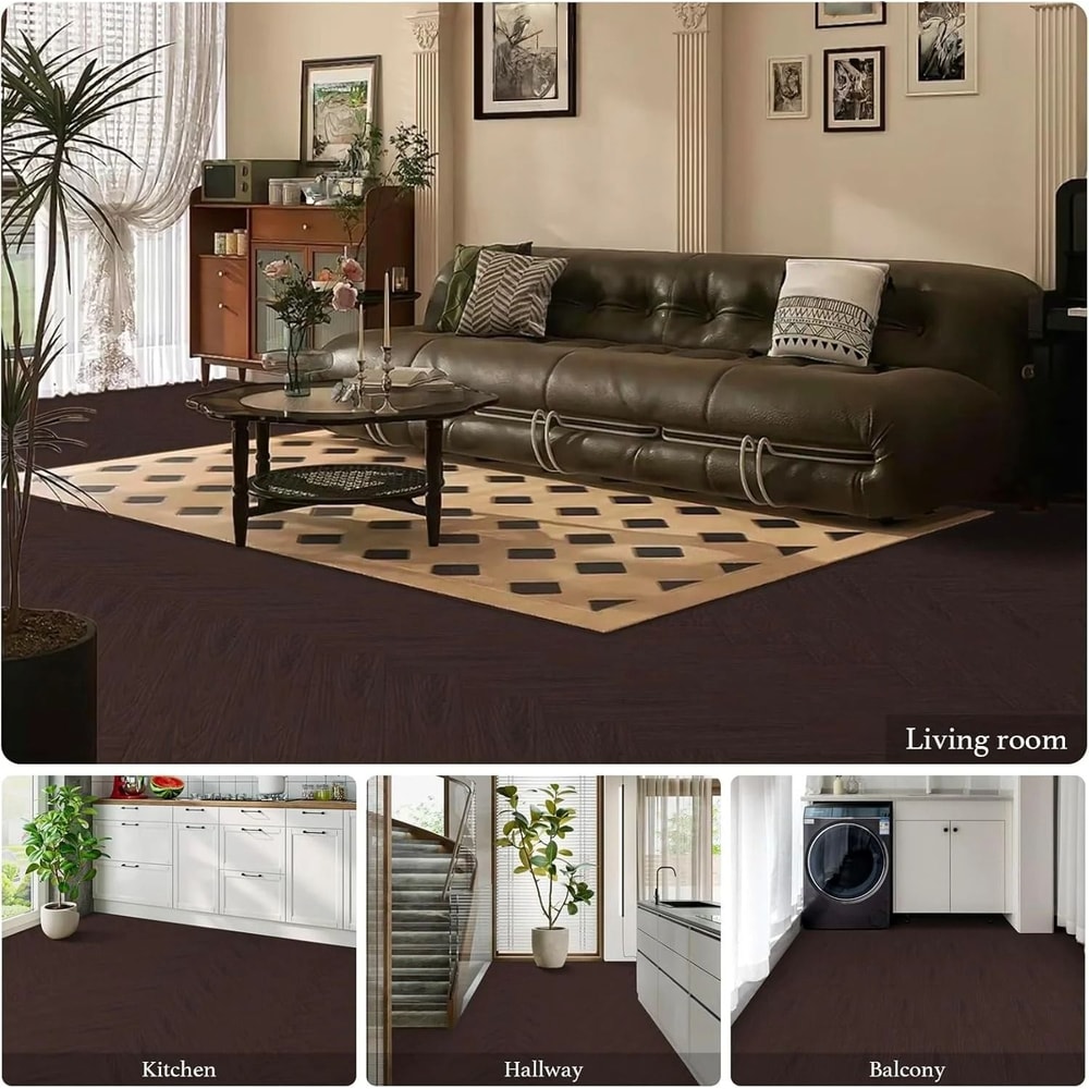 Wide Peel And Stick Wood Grain Vinyl Flooring Roll 5