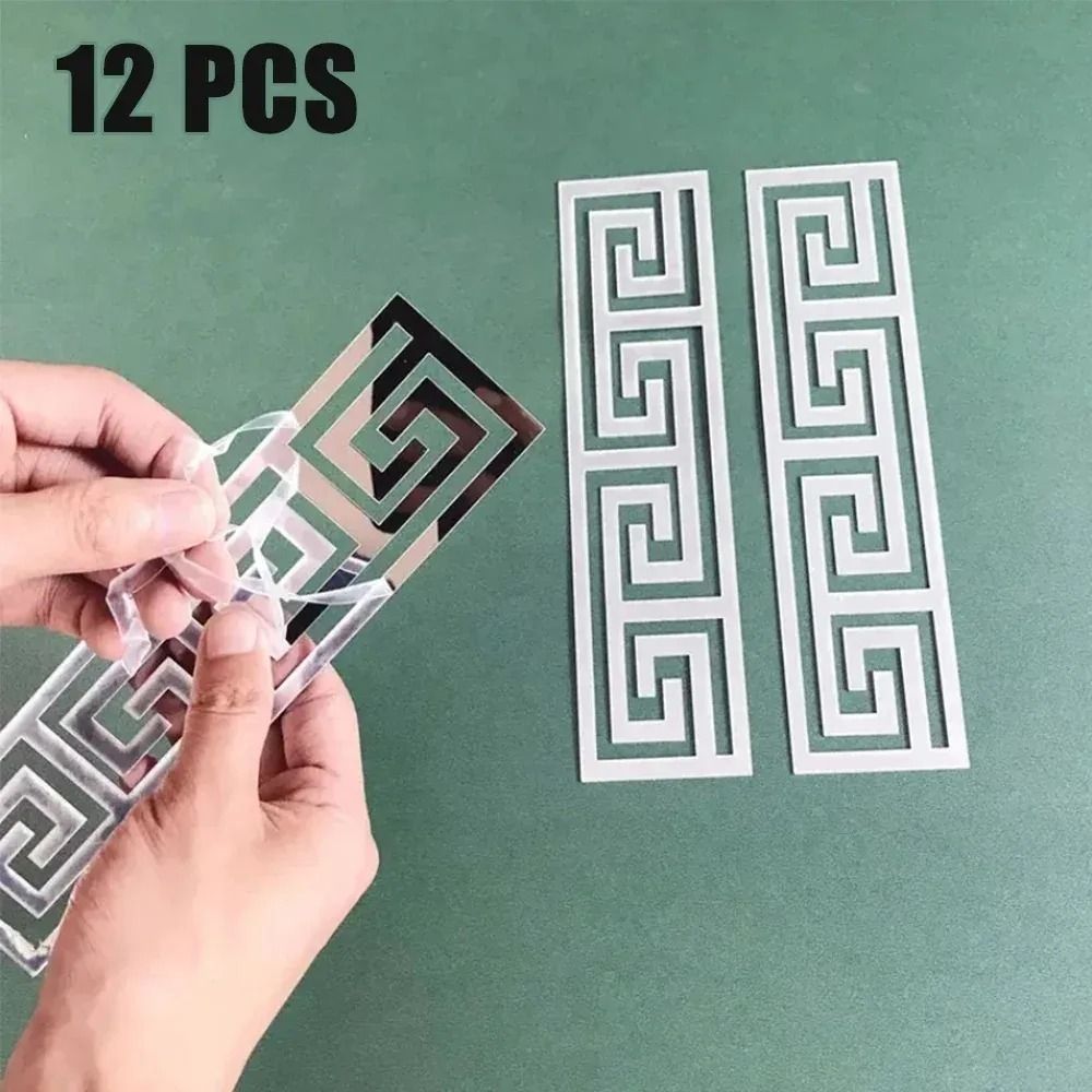 Self Adhesive 3D Mirror Wall Sticker Decorative Edge Set 4