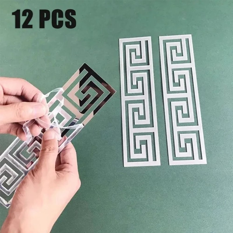 Self Adhesive 3D Mirror Wall Sticker Decorative Edge Set 4