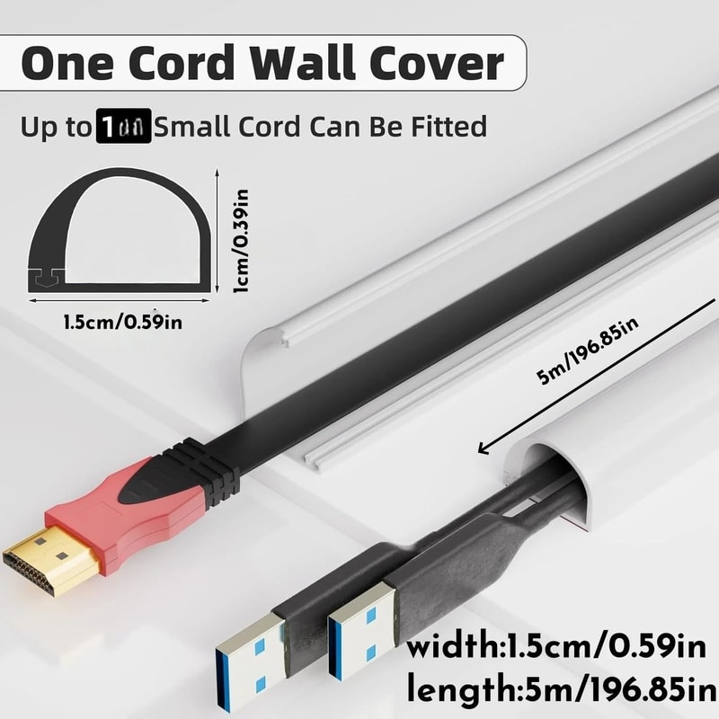 Invisible Adhesive Cable Raceway Soft Cord Protector For Walls 1