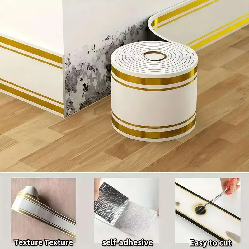 Flexible Self Adhesive Foam Skirting Board Wall Trim 4
